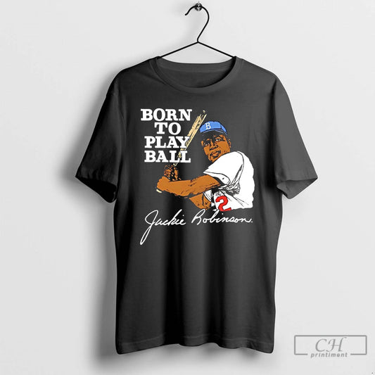 Classic Jackie Robinson Brooklyn Dodgers Born To Play Ball Swing Signature