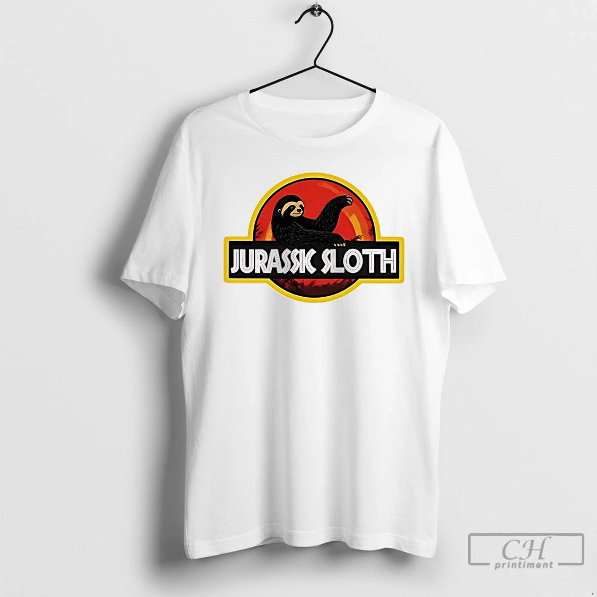 Classic Jurassic Sloth Dinosaur Logo