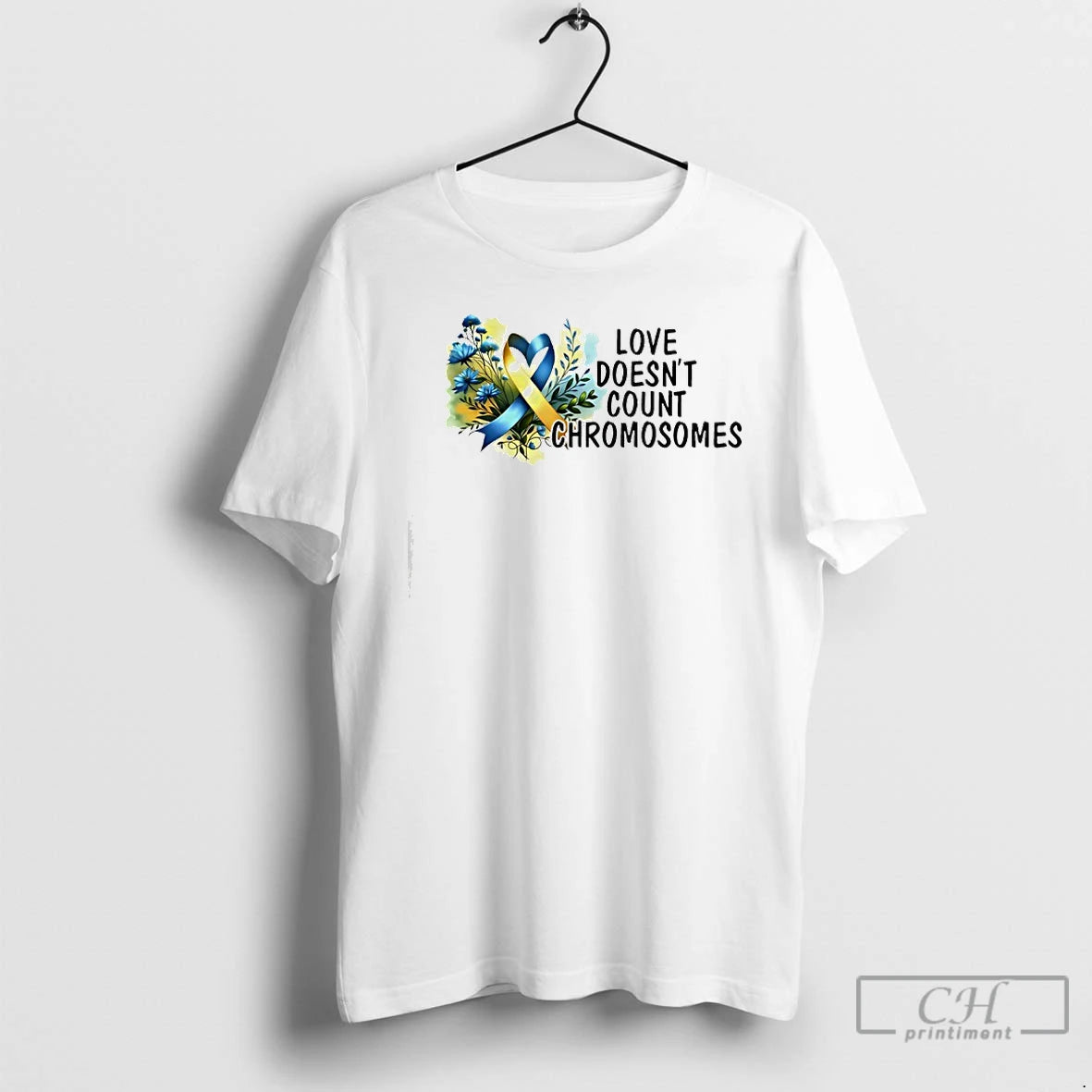 Classic Love Doesnt Count Chromosomes Blue X Yellow Ribbon