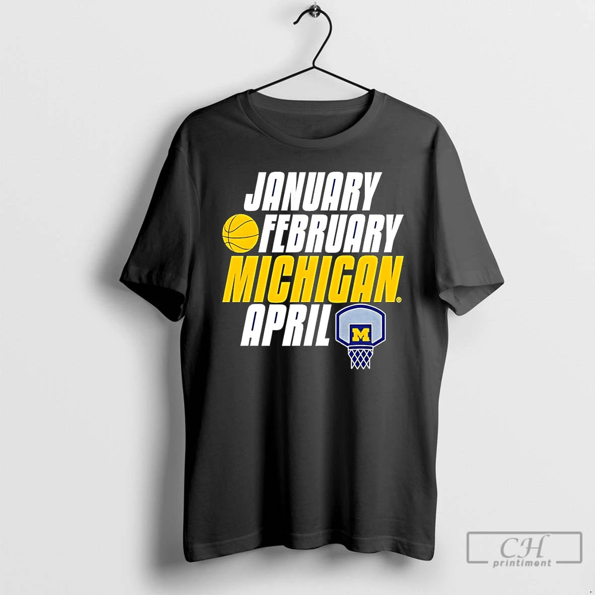 Classic Michigan Wolverines Basketball January February Michigan April 2026 Logo