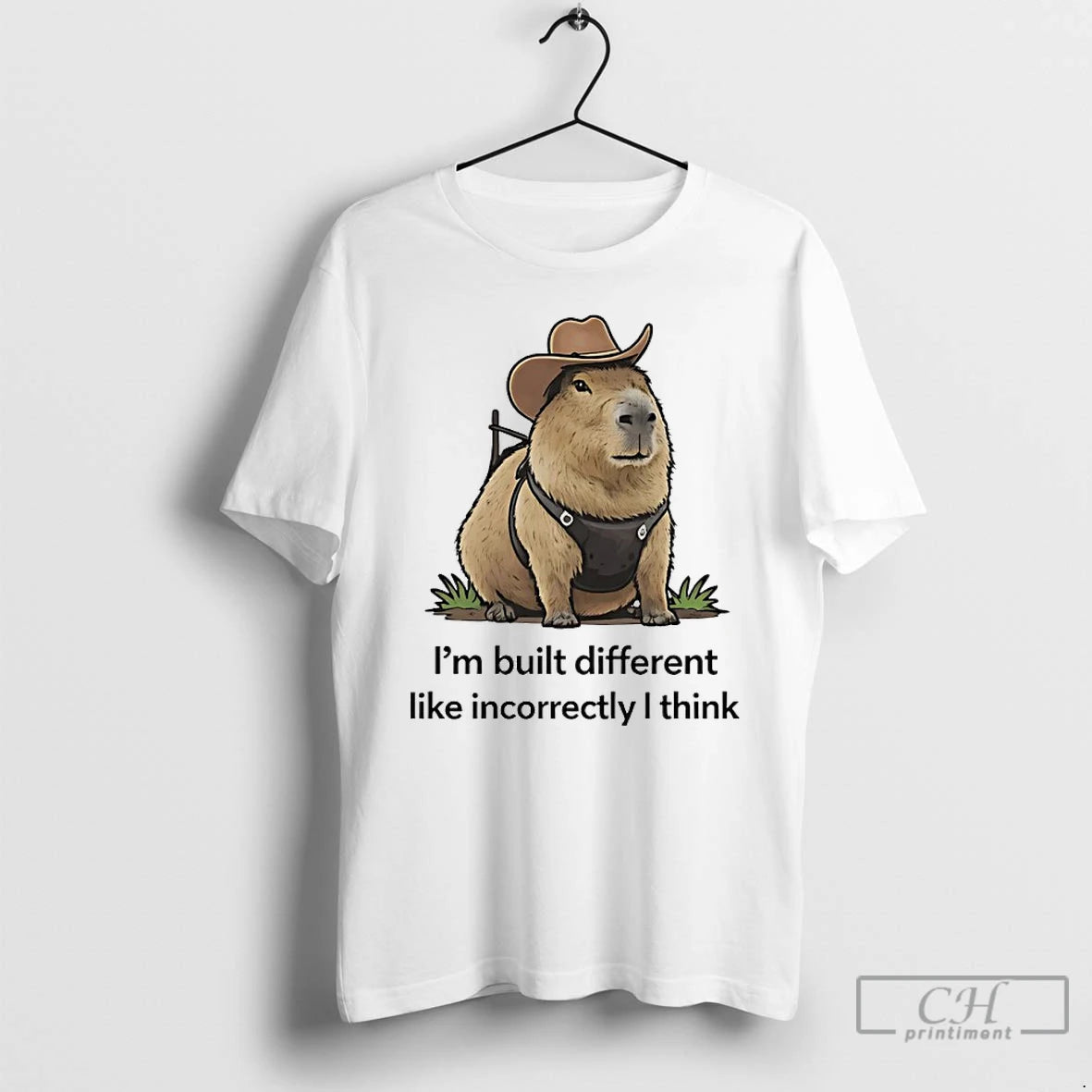 Classic Pcm5iazu Capybara Cowboy Hat Im Built Different Like Incorrectly I Think T Shirts Sweater