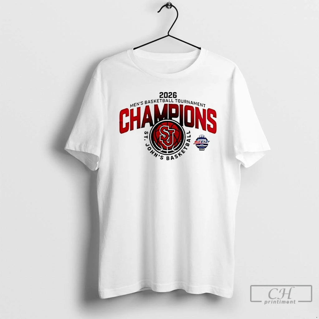 Classic St Johns Red Storm 2026 Big East Conference Mens Basketball Tournament Champions T Shirts