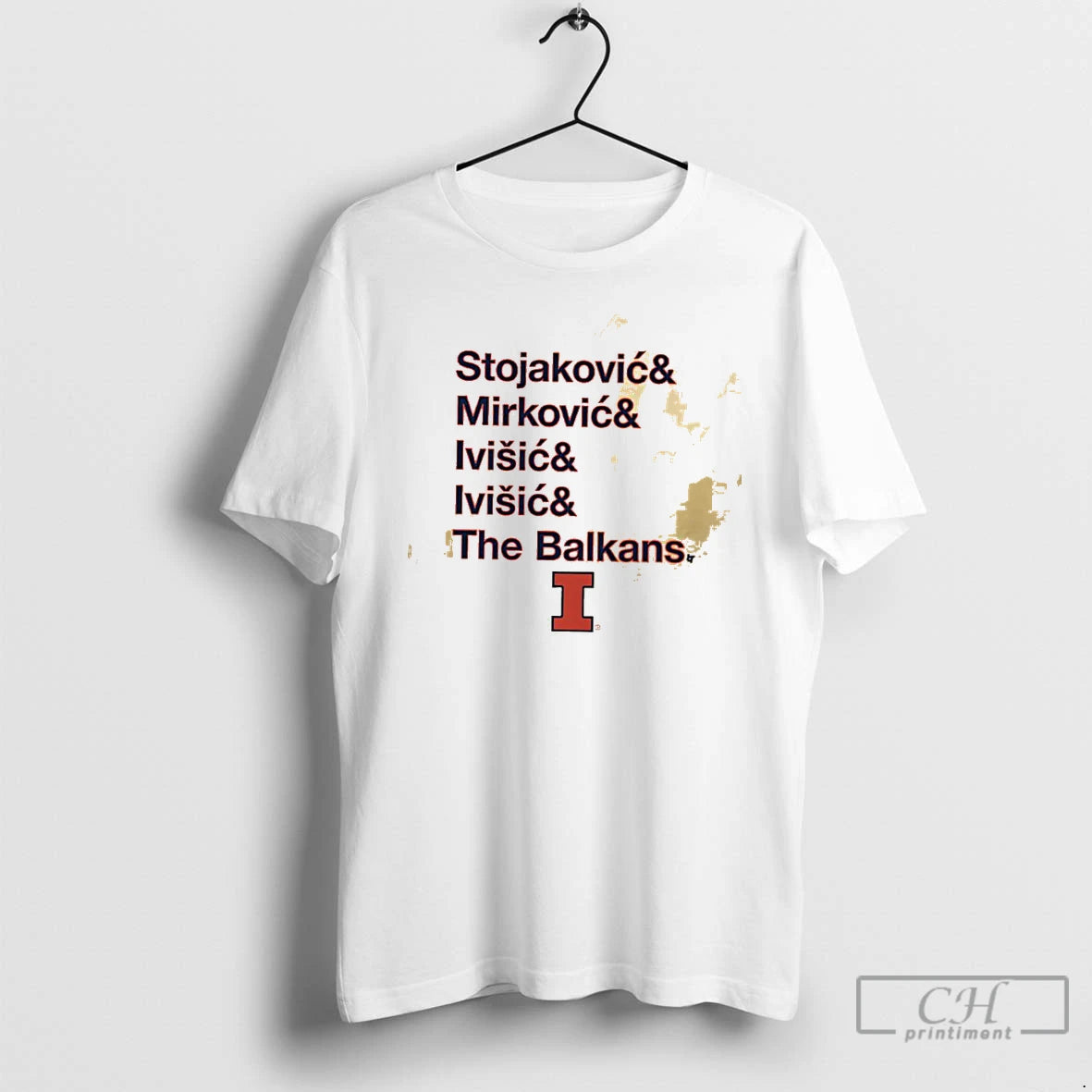 Classic Stojakovic Mirkovic Ivisic Ivisic The Balkans Illinois Fighting Illini Mens Basketball T Shirts Sweater