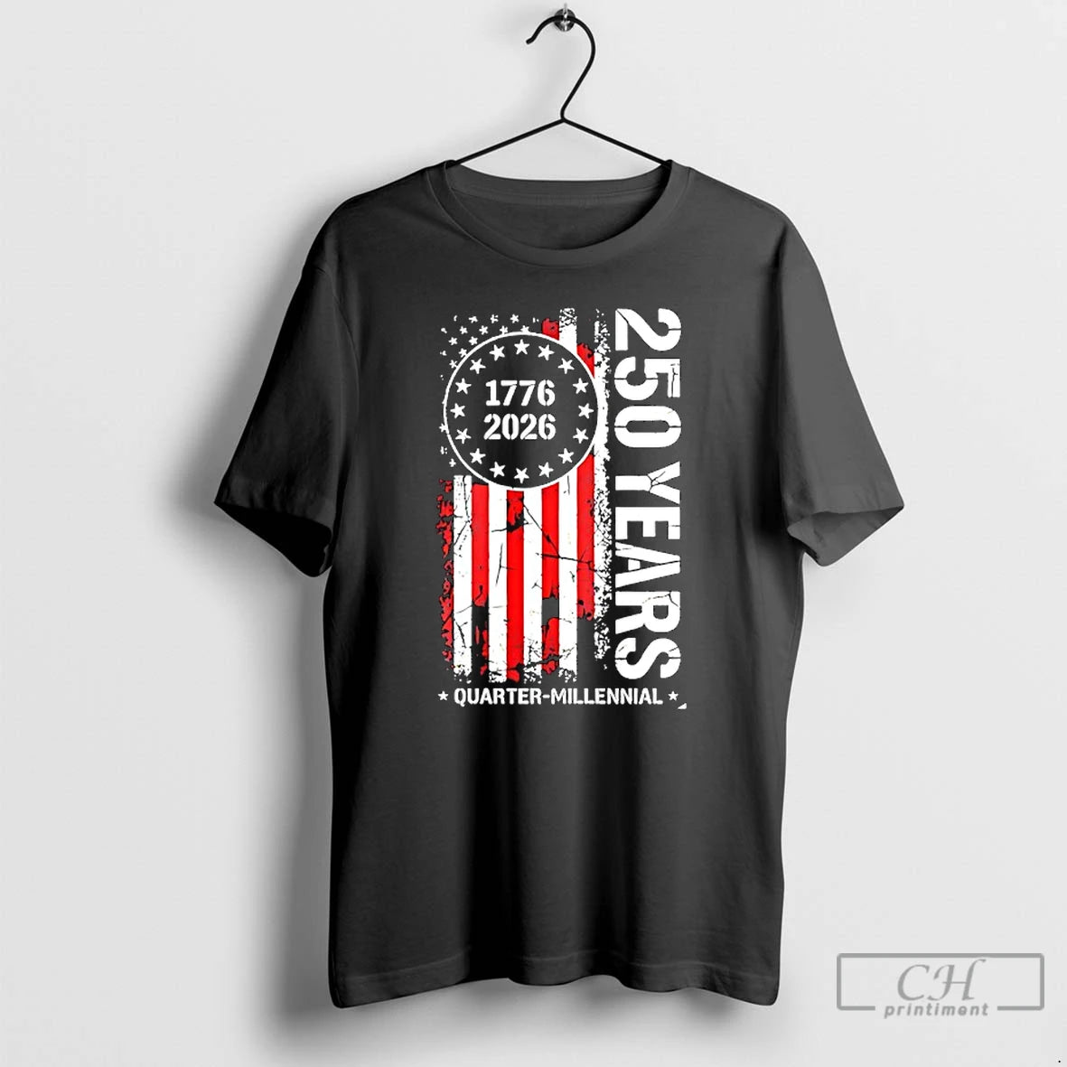 Classic Usa 250 Years Quarter Millennial 1776 2026 American Flag Retro