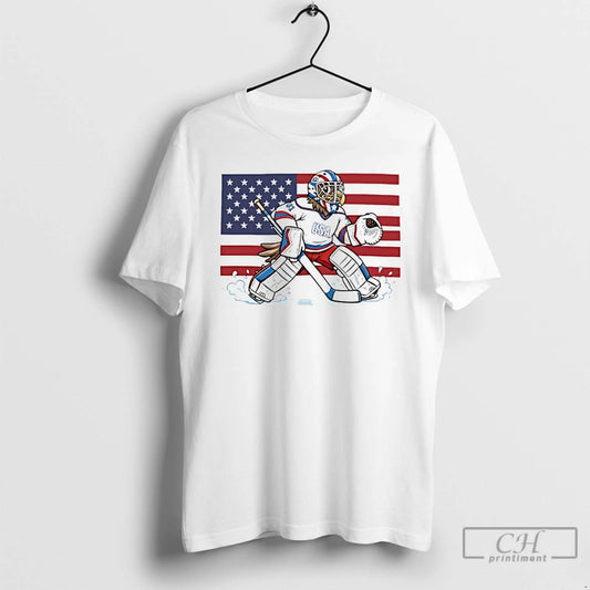 Classic Usa Eagle Hockey Goalie Patriotic American Flag