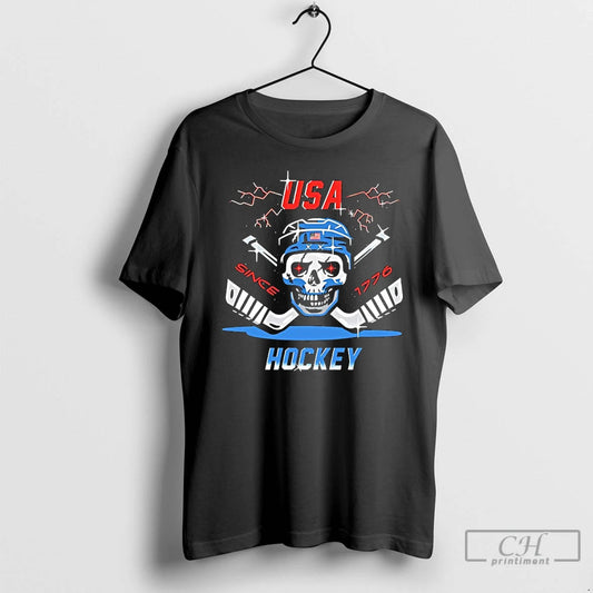 Classic Usa Hockey Skull Since 1776