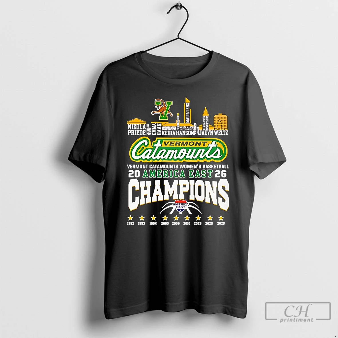 Classic Vermont Catamount 2026 America East Champions Player Names City Skyline