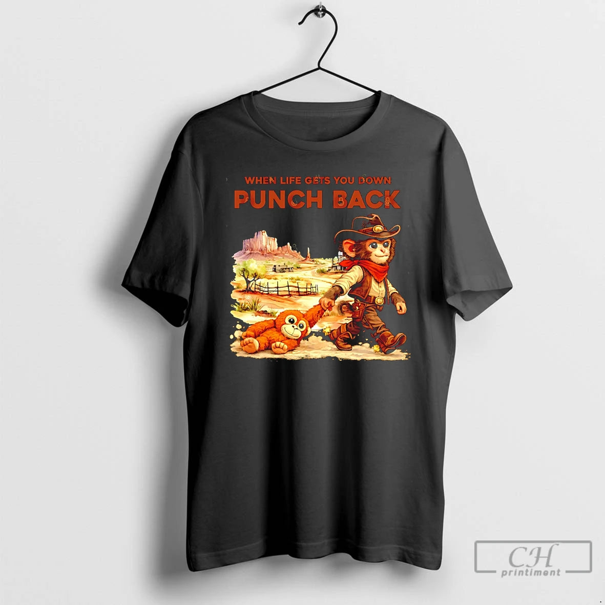 Classic Western Baby Monkey Punch Graphic