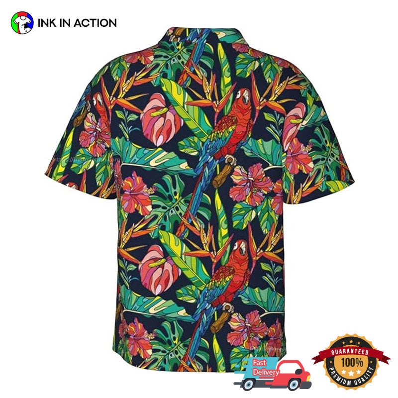 Colorful Parrot Tropical Jungle Hawaiian Shirt
