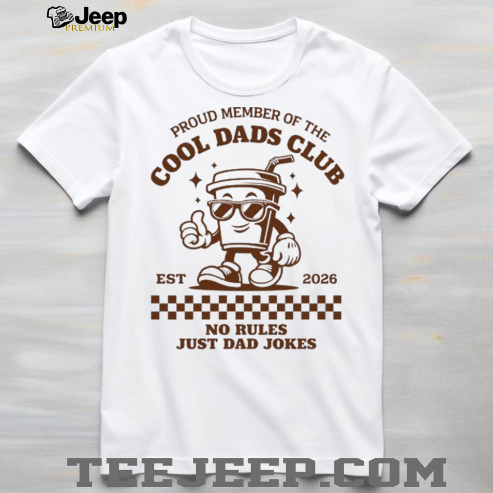Cool Dads Club Coffee Cup Mascot Retro Dad Jokes T Shirt