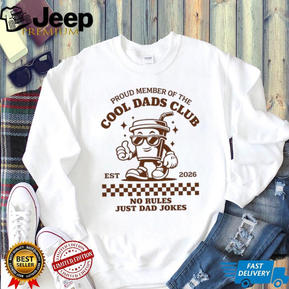 Cool Dads Club Coffee Cup Mascot Retro Dad Jokes T Shirt