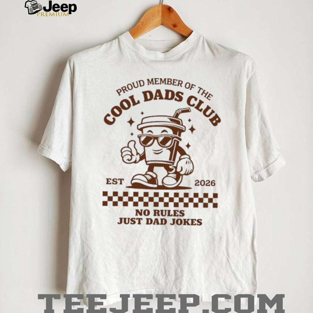 Cool Dads Club Coffee Cup Mascot Retro Dad Jokes T Shirt