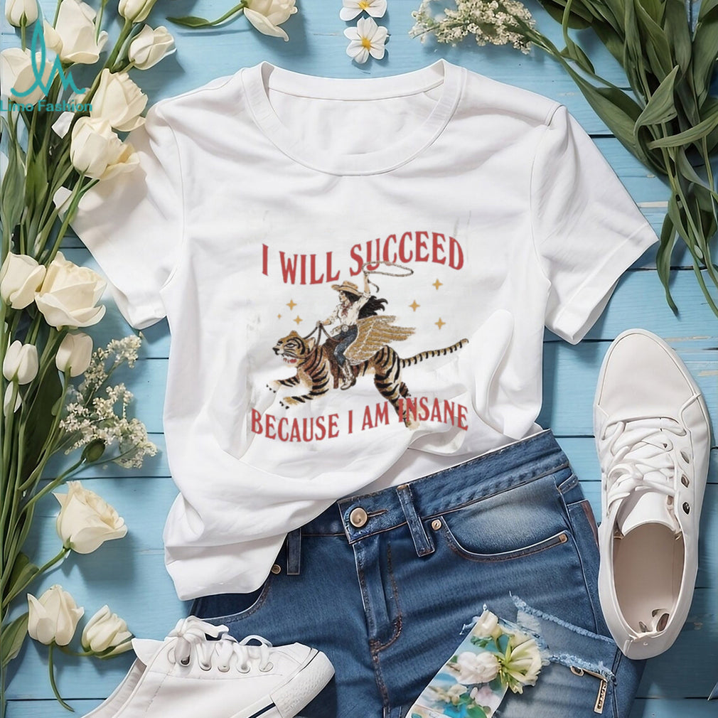 Cowgirl Riding Tiger Flying Wings Success Quote Shirt