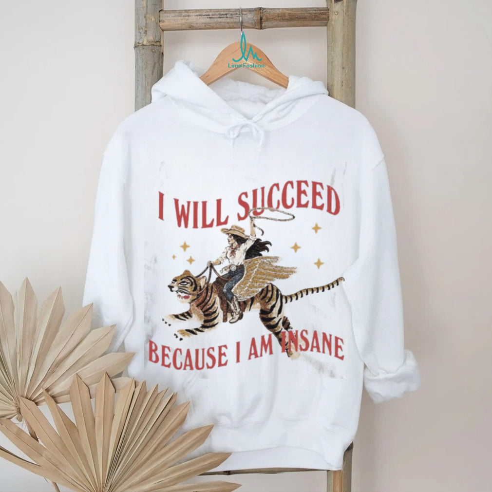 Cowgirl Riding Tiger Flying Wings Success Quote Shirt