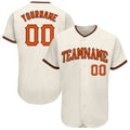 Custom Cream Orange-Black Authentic Baseball Jersey