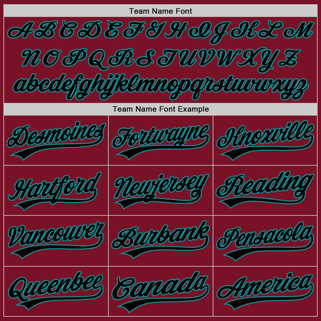 Custom Crimson Black-Teal Authentic Baseball Jersey