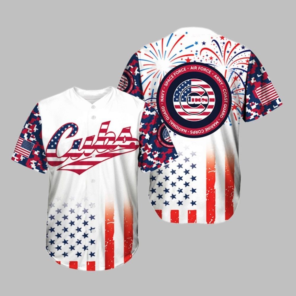 Cubs 4th of July Military Jersey 2025 - Grishko.com
