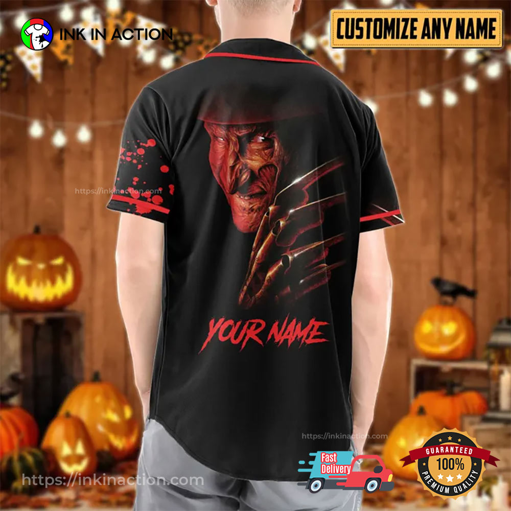 Custom Freddy Krueger Halloween Movie Baseball Jersey