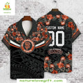SF Giants Hawaiian Shirt Orange Floral Customizable Baseball Apparel