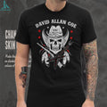 David Allan Coe Skull Cowboy Western Skull Graphic shirt