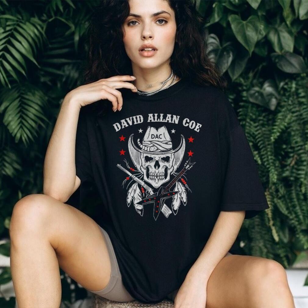 David Allan Coe Skull Cowboy Western Skull Graphic shirt