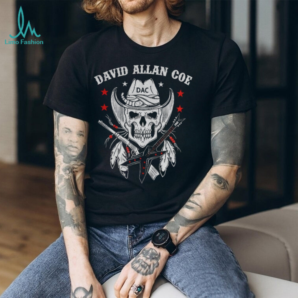 David Allan Coe Skull Cowboy Western Skull Graphic shirt