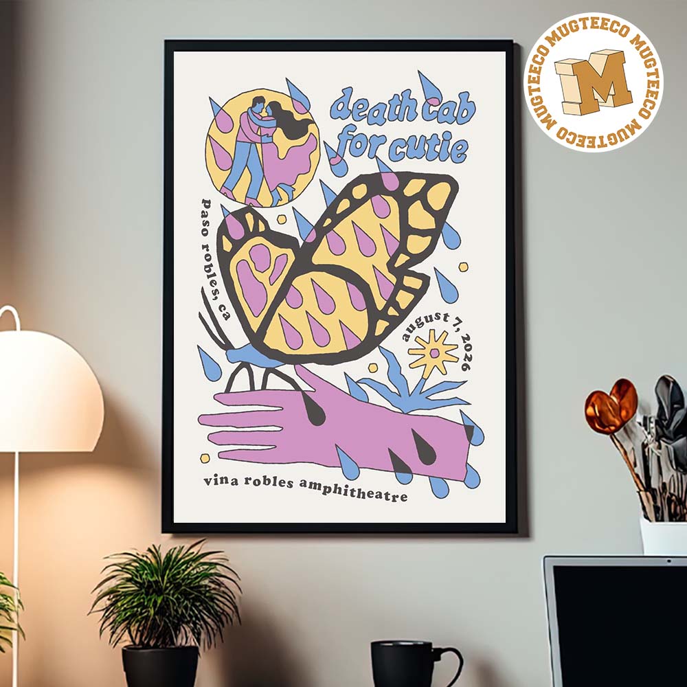 Death Cab For Cutie Paso Robles CA 2026 Event Poster At Vina Robles Amphitheatre On August 7 2026 Home Decor Poster Canvas