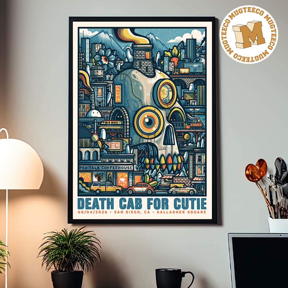 Death Cab For Cutie San Diego CA 2026 Event Poster At Gallagher Square On August 4 2026 Home Decor Poster Canvas