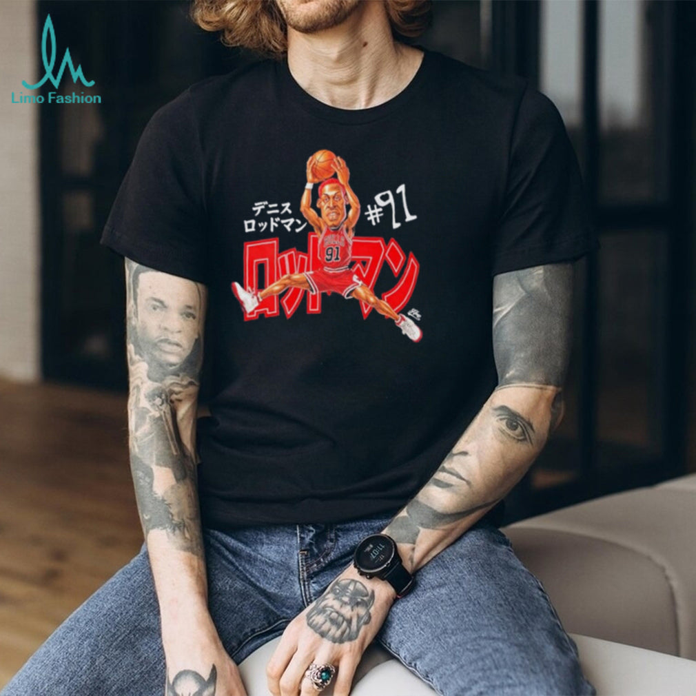 Dennis Rodman The Worm Comic Style Chicago Bulls 91 shirt
