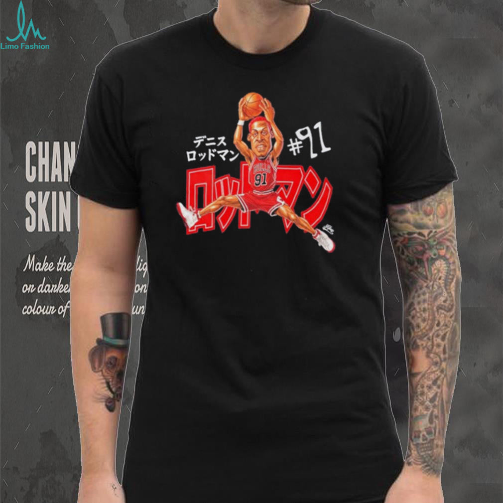 Dennis Rodman The Worm Comic Style Chicago Bulls 91 shirt