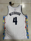 Denver Nuggets #4 Russell Westbrook 25 Nuggets City White Style 1