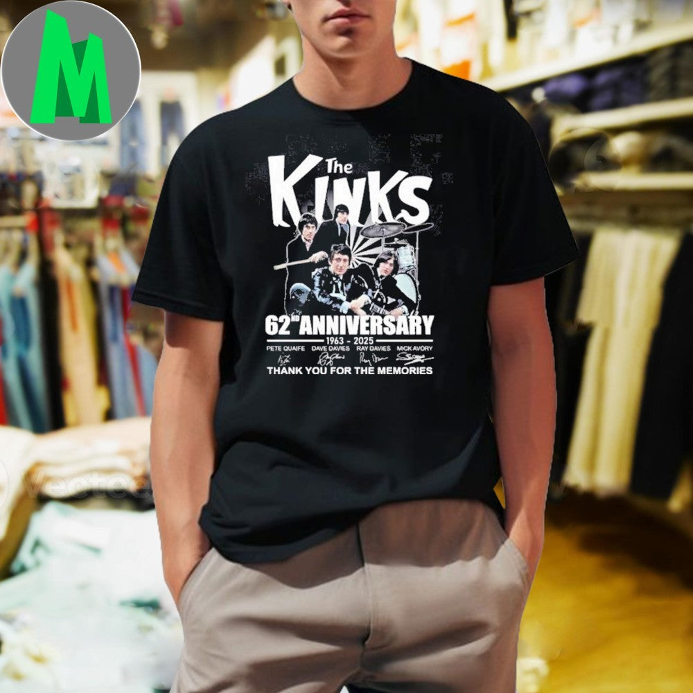 Design The Kinks 62nd Anniversary 1963-2025 T-shirt