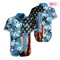 Detroit Lions Hawaiian Shirt with Stars and Floral Pride Design