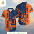 Detroit Tigers Hawaiian Shirt Orange Blue Stylish Baseball Apparel
