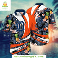 Detroit Tigers Hawaiian Shirt Pineapple Floral Stripe Baseball Apparel