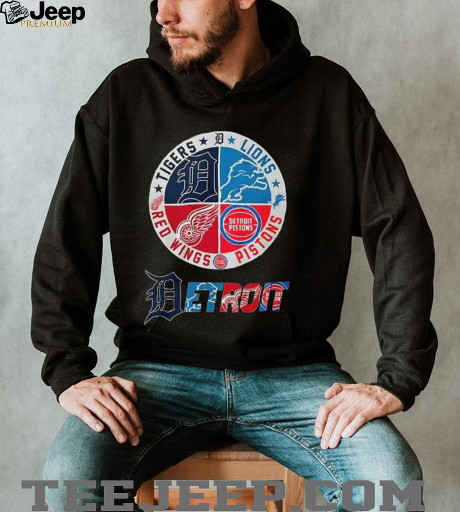 Detroit Tigers Lions Red Wings Pistons Sports Teams Logos Detroit Shirt