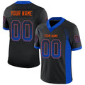 Custom Black Thunder Blue-Orange Drift Fashion Football Jersey