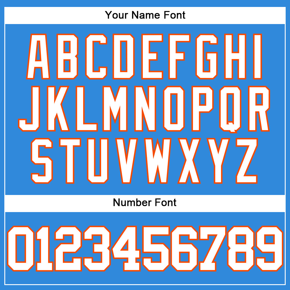 Custom Electric Blue White-Orange Authentic Baseball Jersey