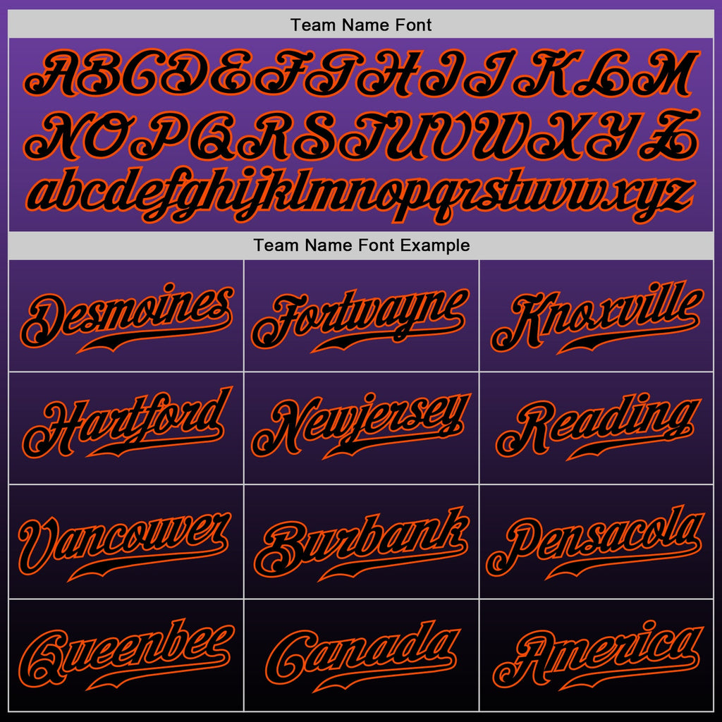 Custom Purple Black-Orange Authentic Fade Fashion Baseball Jersey