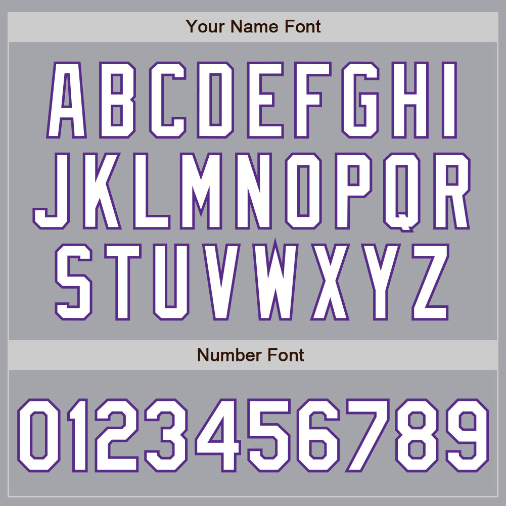 Custom Gray White-Purple Authentic Fade Fashion Baseball Jersey