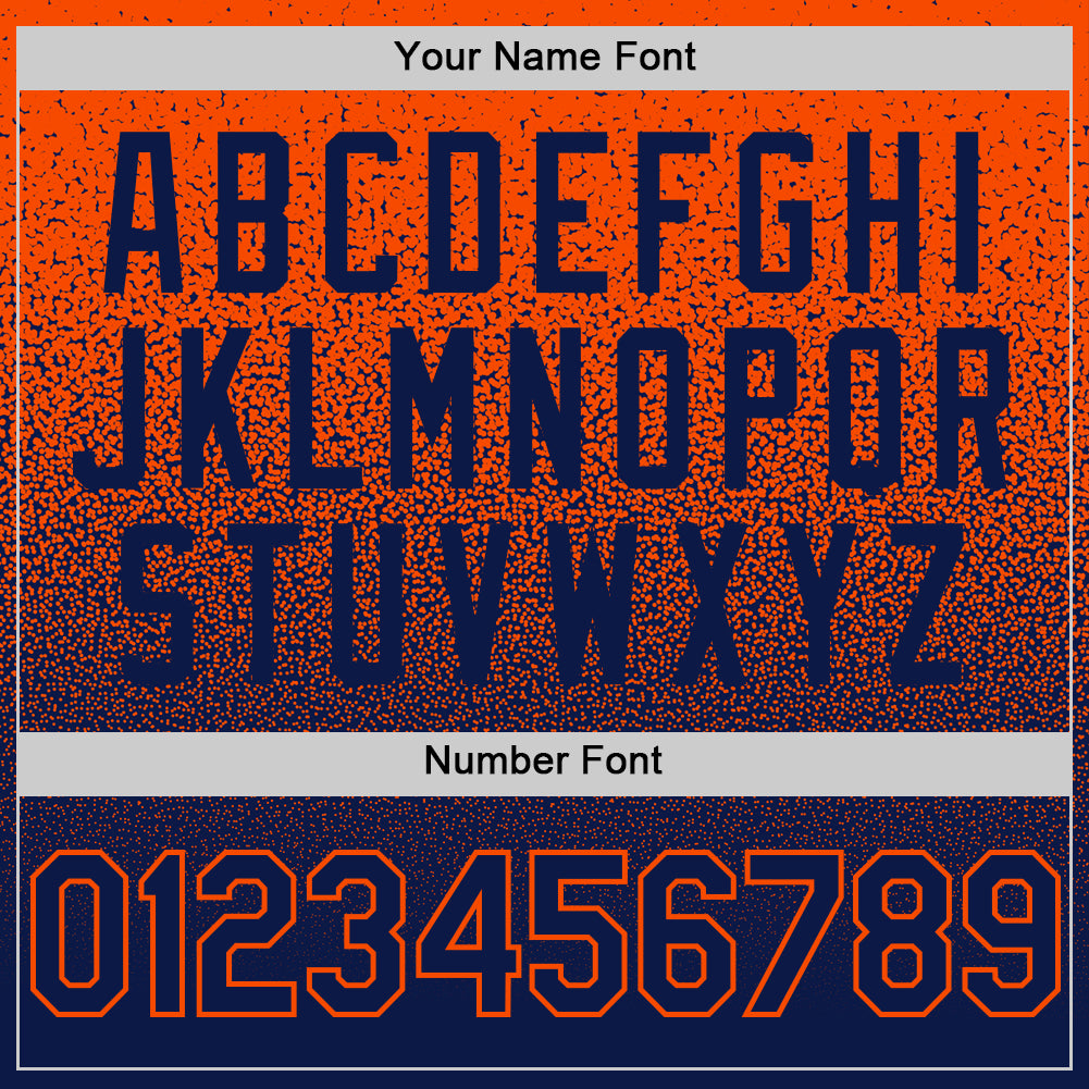 Custom Orange Navy Authentic Fade Fashion Baseball Jersey