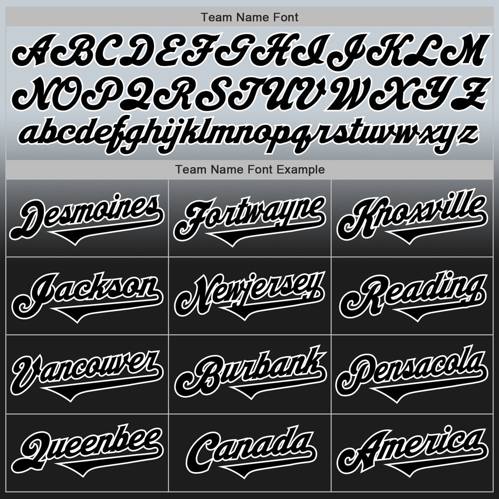 Custom Silver Black-White Authentic Fade Fashion Baseball Jersey