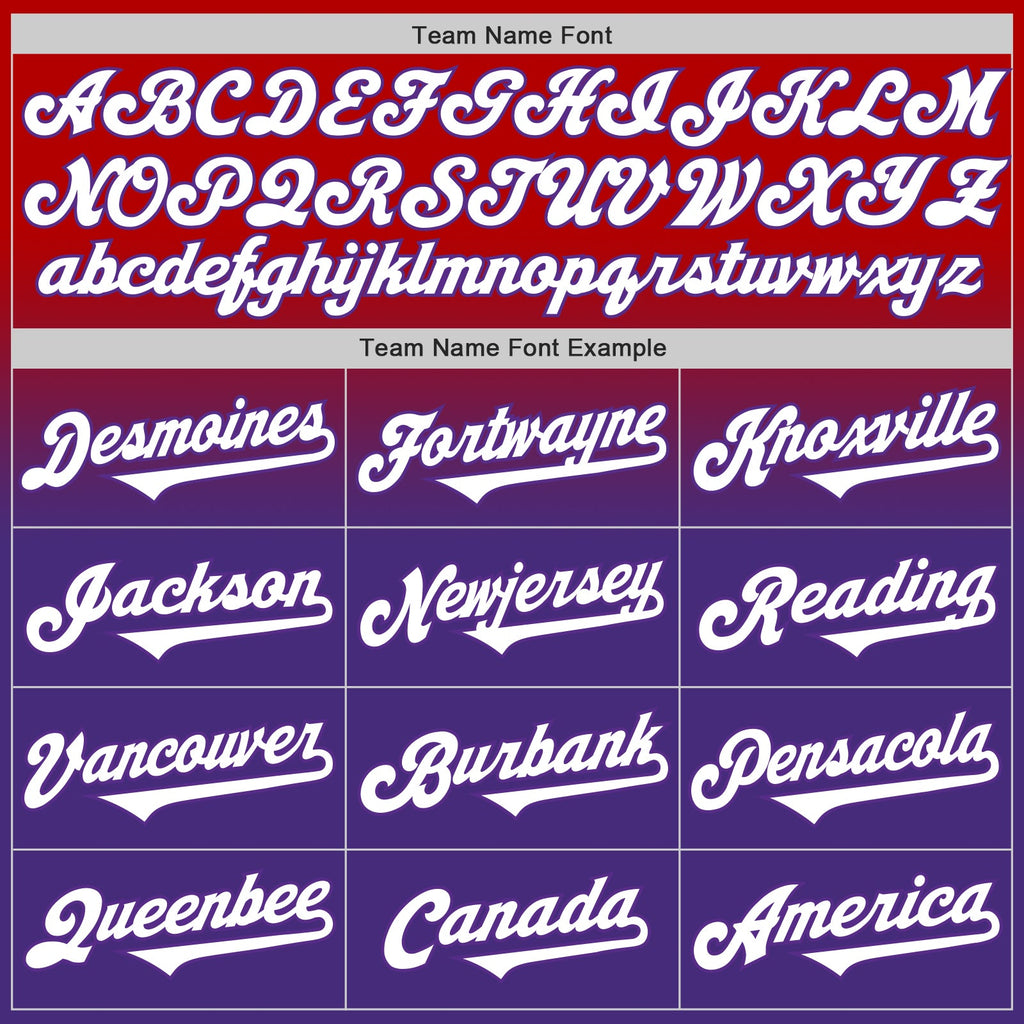 Custom Red White-Purple Authentic Fade Fashion Baseball Jersey