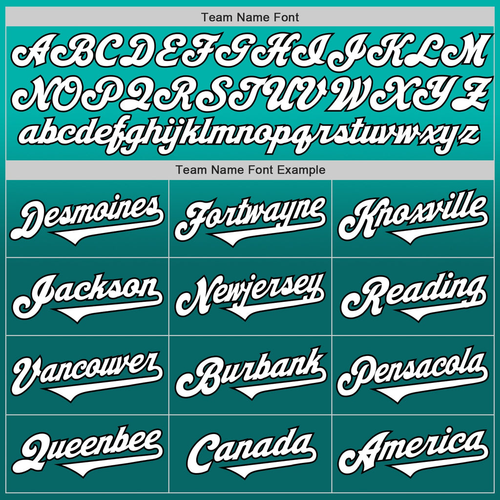 Custom Aqua White Teal-Black Authentic Fade Fashion Baseball Jersey