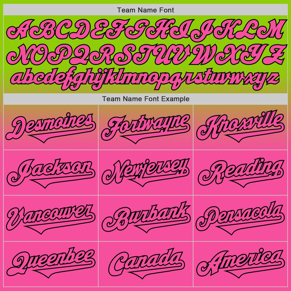 Custom Neon Green Pink-Black Authentic Fade Fashion Baseball Jersey