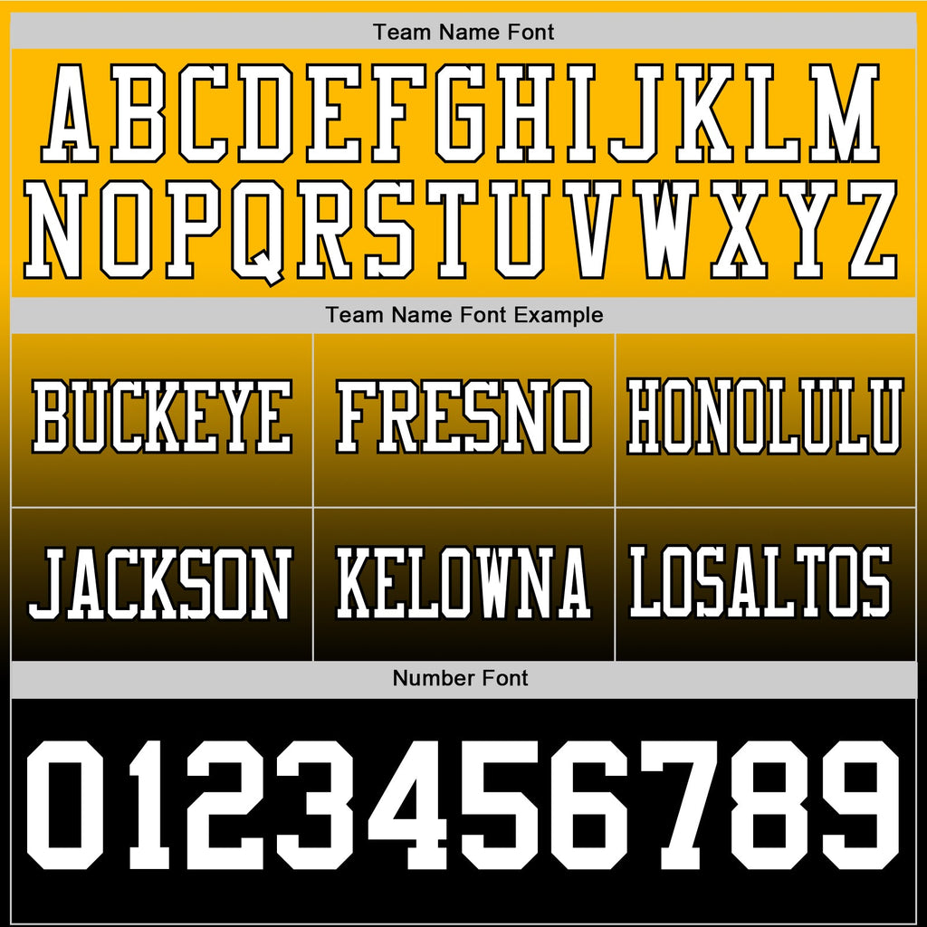 Custom Gold White-Black Authentic Fade Fashion Football Jersey