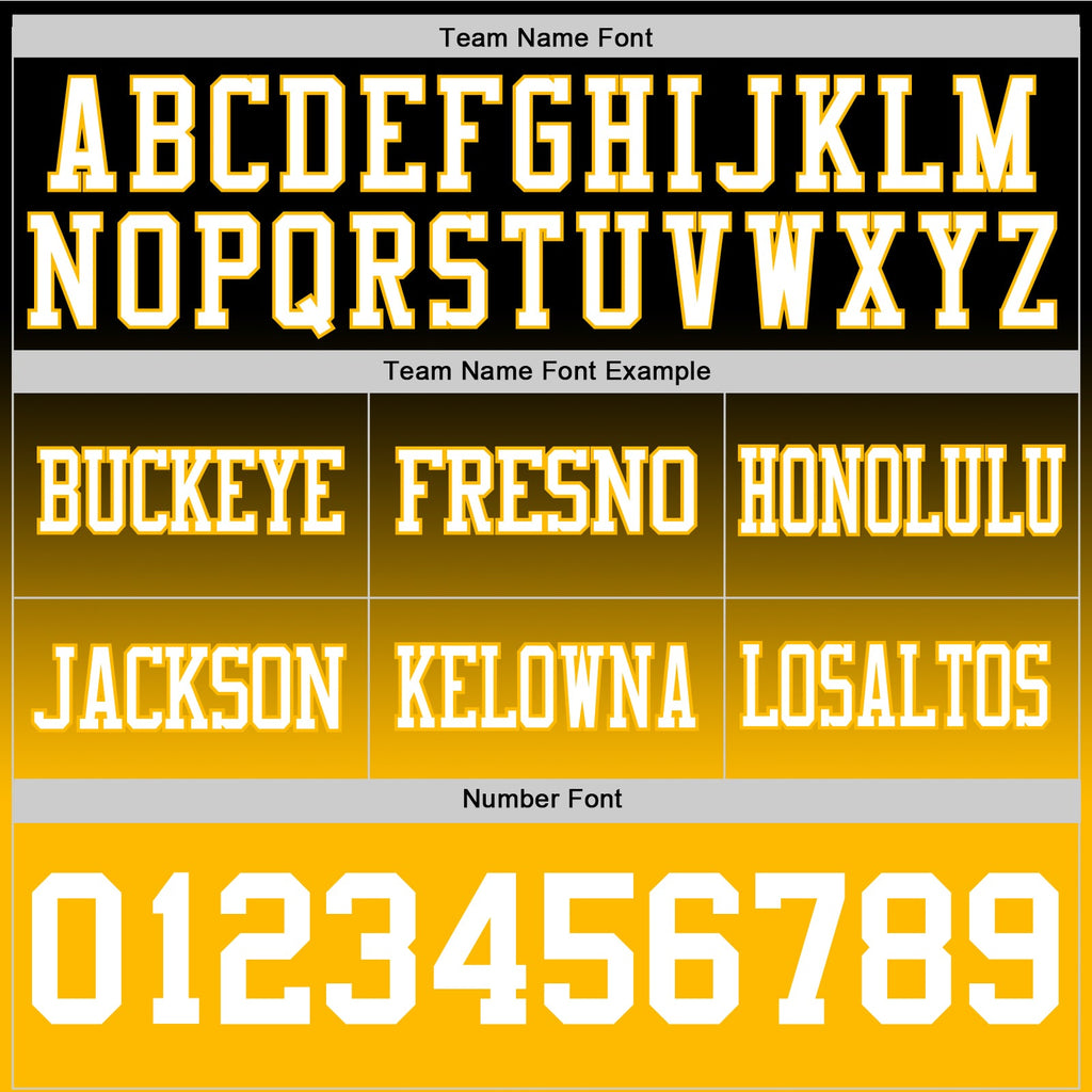 Custom Black White-Gold Authentic Fade Fashion Football Jersey