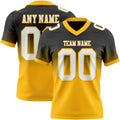 Custom Black White-Gold Authentic Fade Fashion Football Jersey