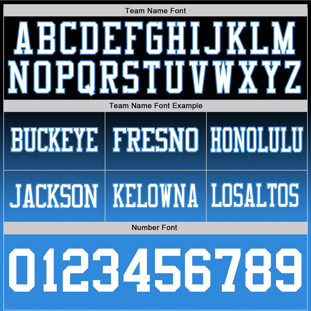 Custom Black White-Powder Blue Authentic Fade Fashion Football Jersey
