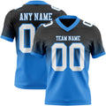 Custom Black White-Powder Blue Authentic Fade Fashion Football Jersey